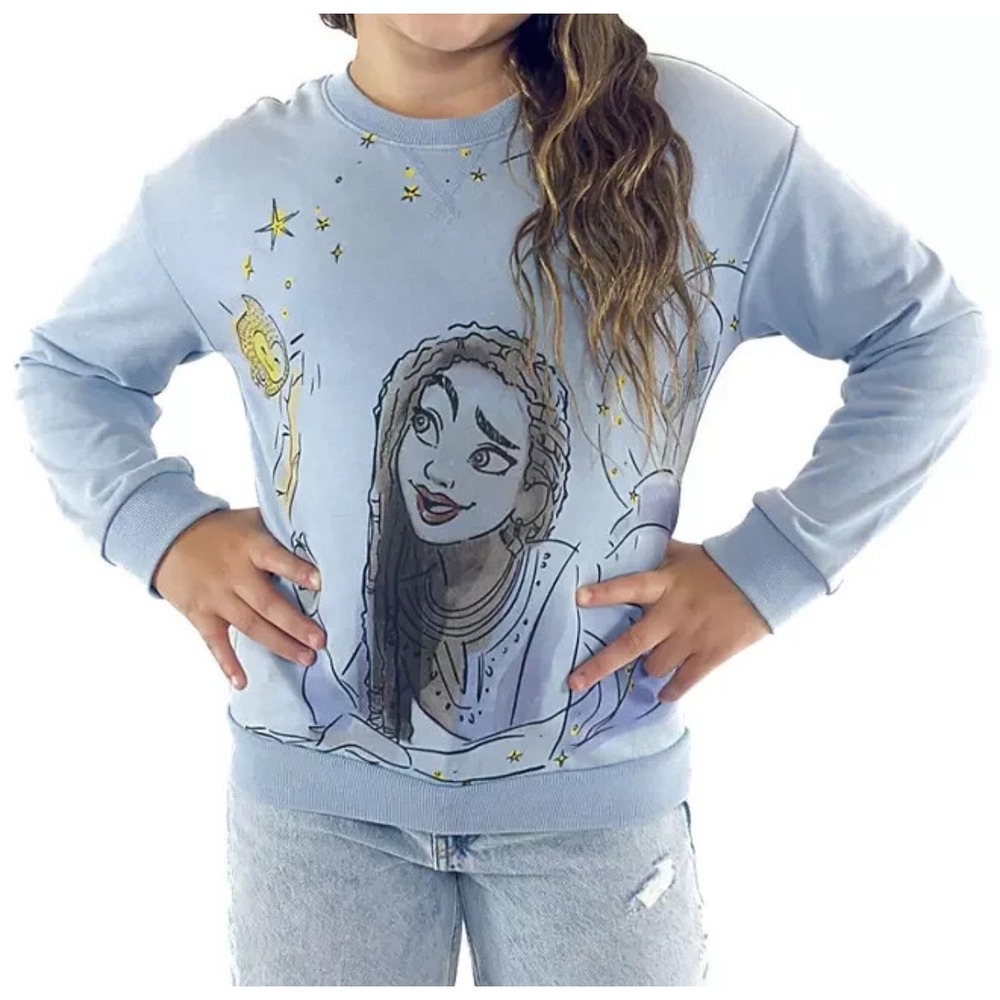 Disney Wish Asha Mineral Wash Rhinestuds Pullover Fleece Sweatshirt‎ - Kids